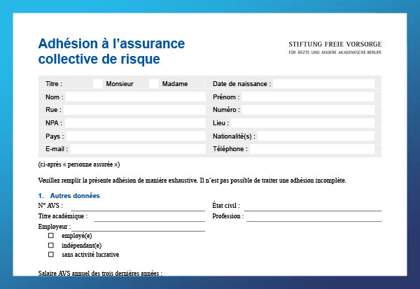Adhésion à lassurance collective de risque