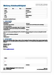 Meldung Arbeitsunfähigkeit